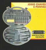 Jogo de chaves e pontas com 42 pçs