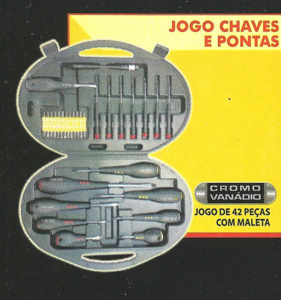 Jogo de chaves e pontas com 42 pçs