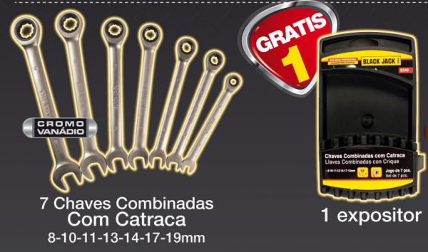 Jogo De Chaves Combinada Com Catraca 7 Pçs